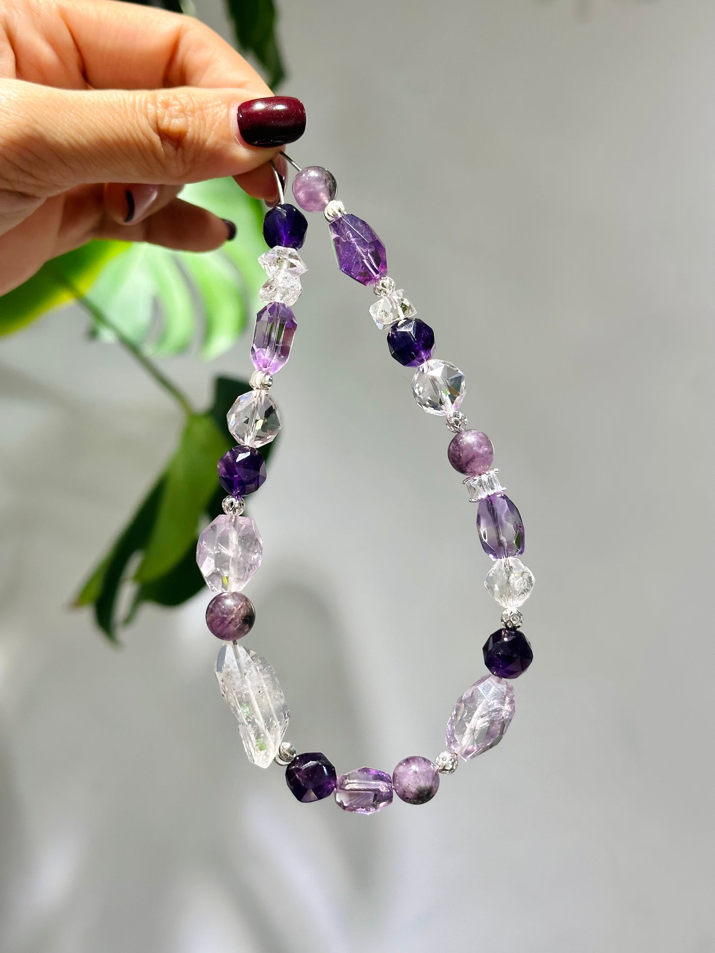 極光23 閃靈鑽 紫水晶 電話繩