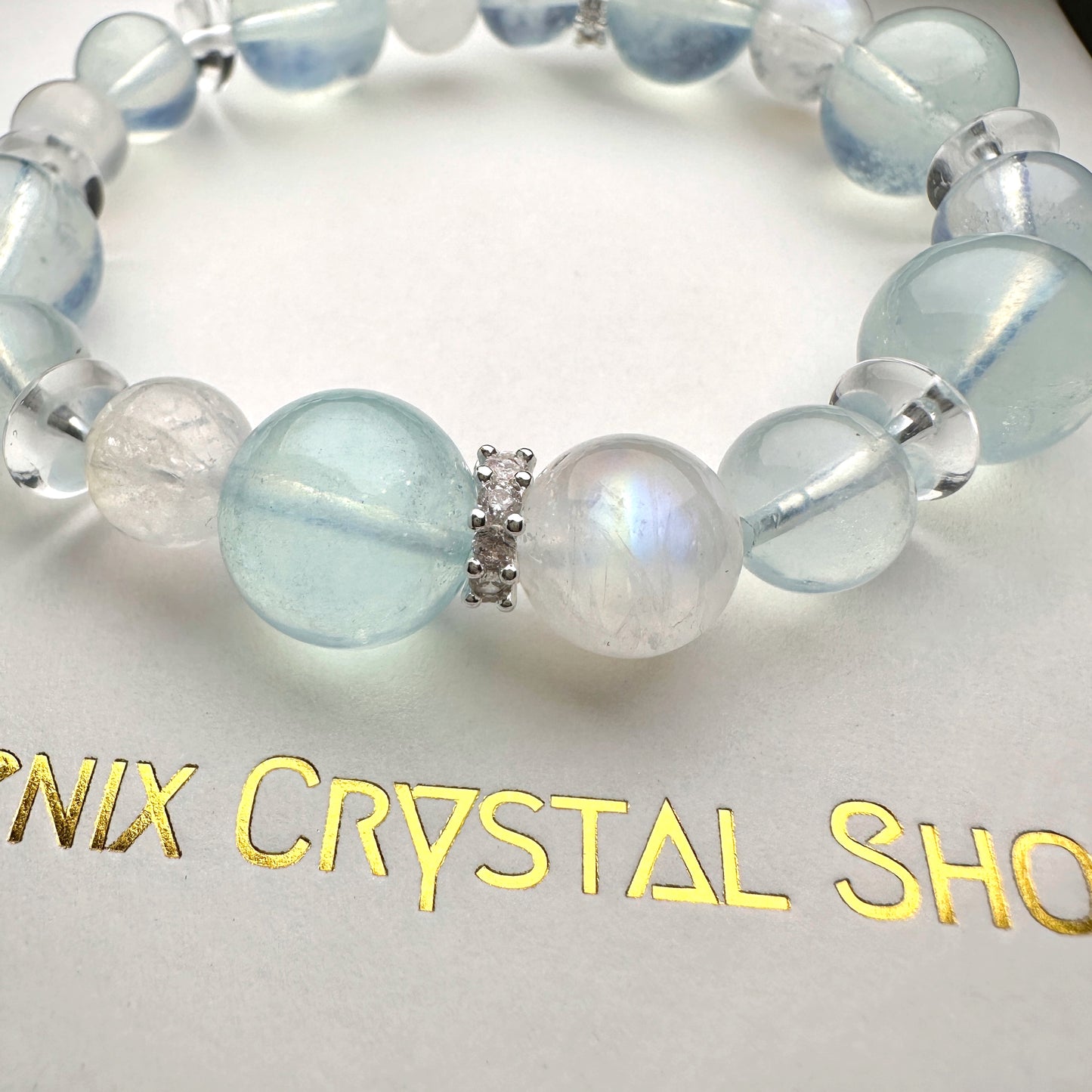 Aquamarine x Moonstone Design Bracelet 海藍寶x月亮石 設計手串