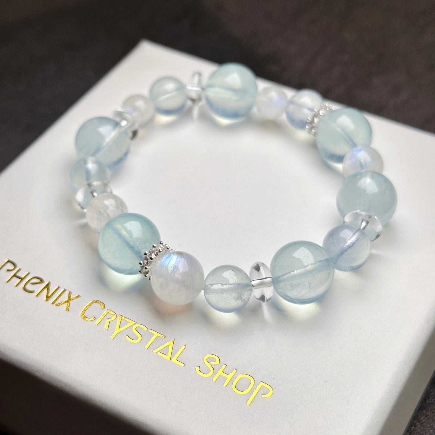 Aquamarine x Moonstone Design Bracelet 海藍寶x月亮石 設計手串