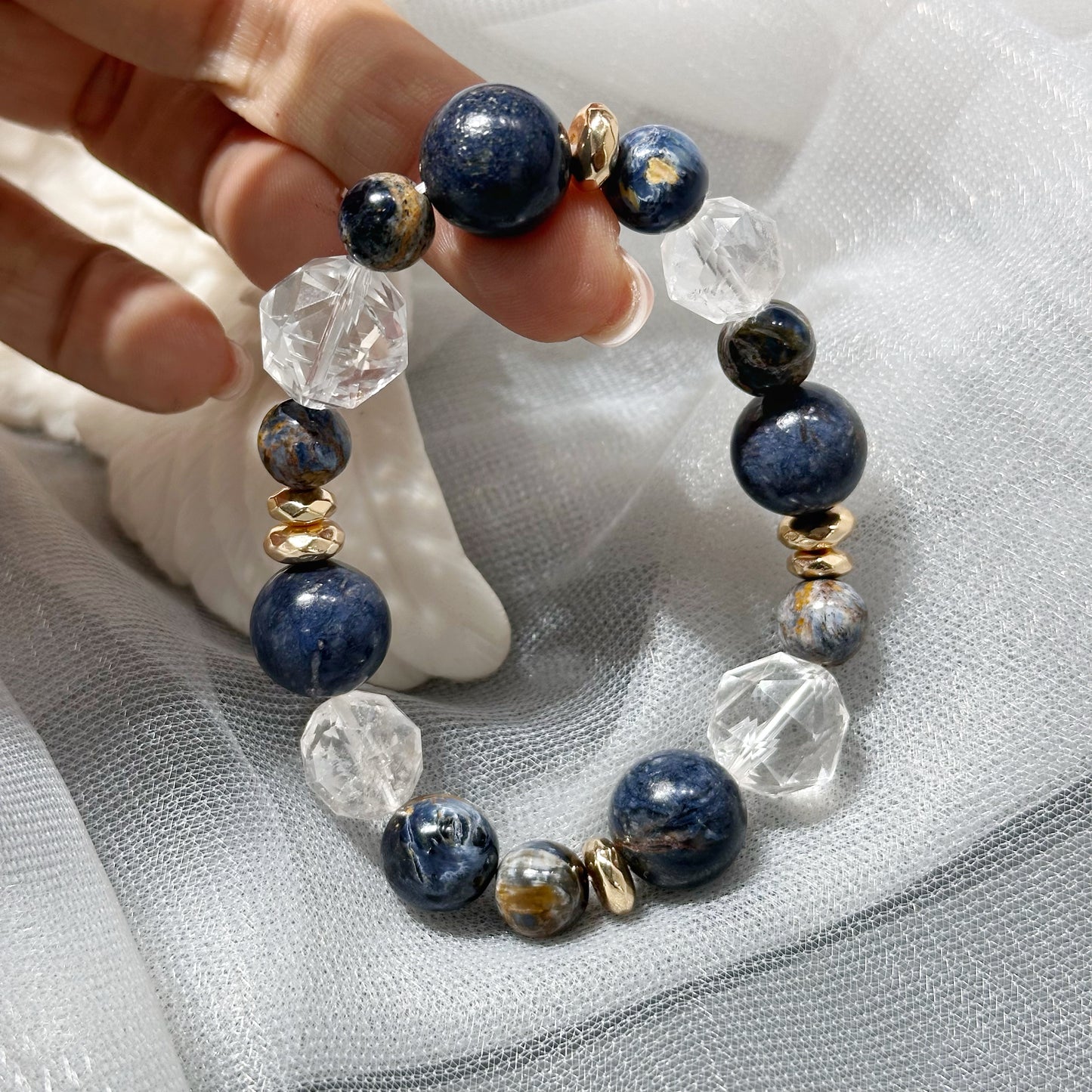 Pietersite x Clear Quartz 彼得石 白水晶