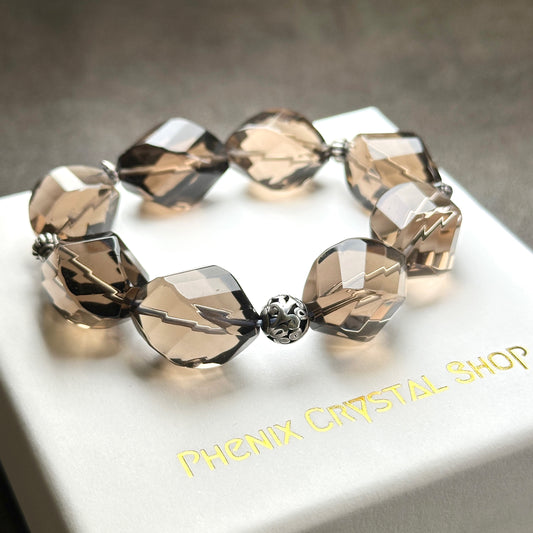 Smoky Quartz Faceted Bracelet 茶晶切割款手串