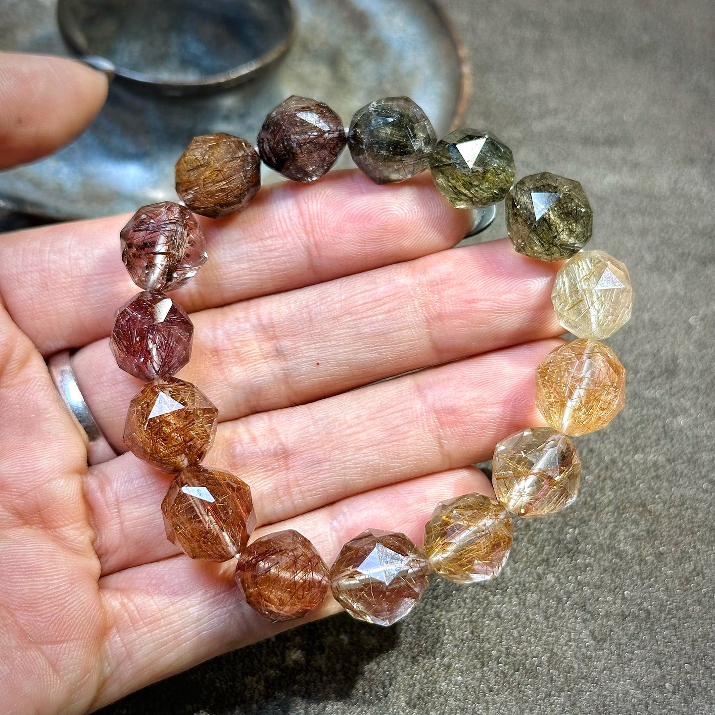 Rainbow Rutilated Quartz Bracelet Starcut 彩髮晶