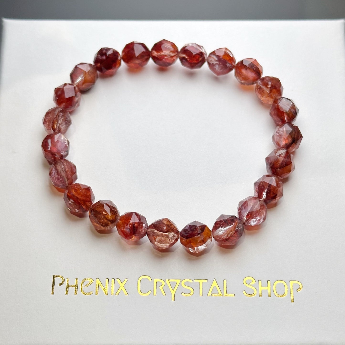 Red Hematoid Quartz Starcut 紅錦鯉膠花水晶