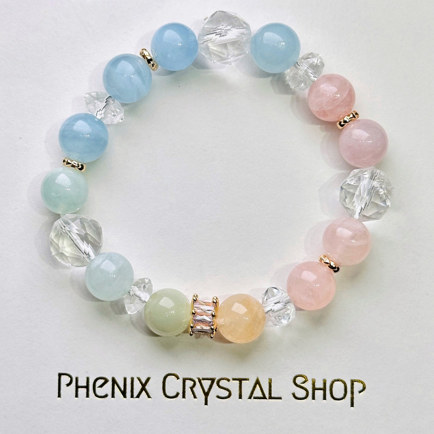 Morganite x Clear Quartz 摩根石 白水晶