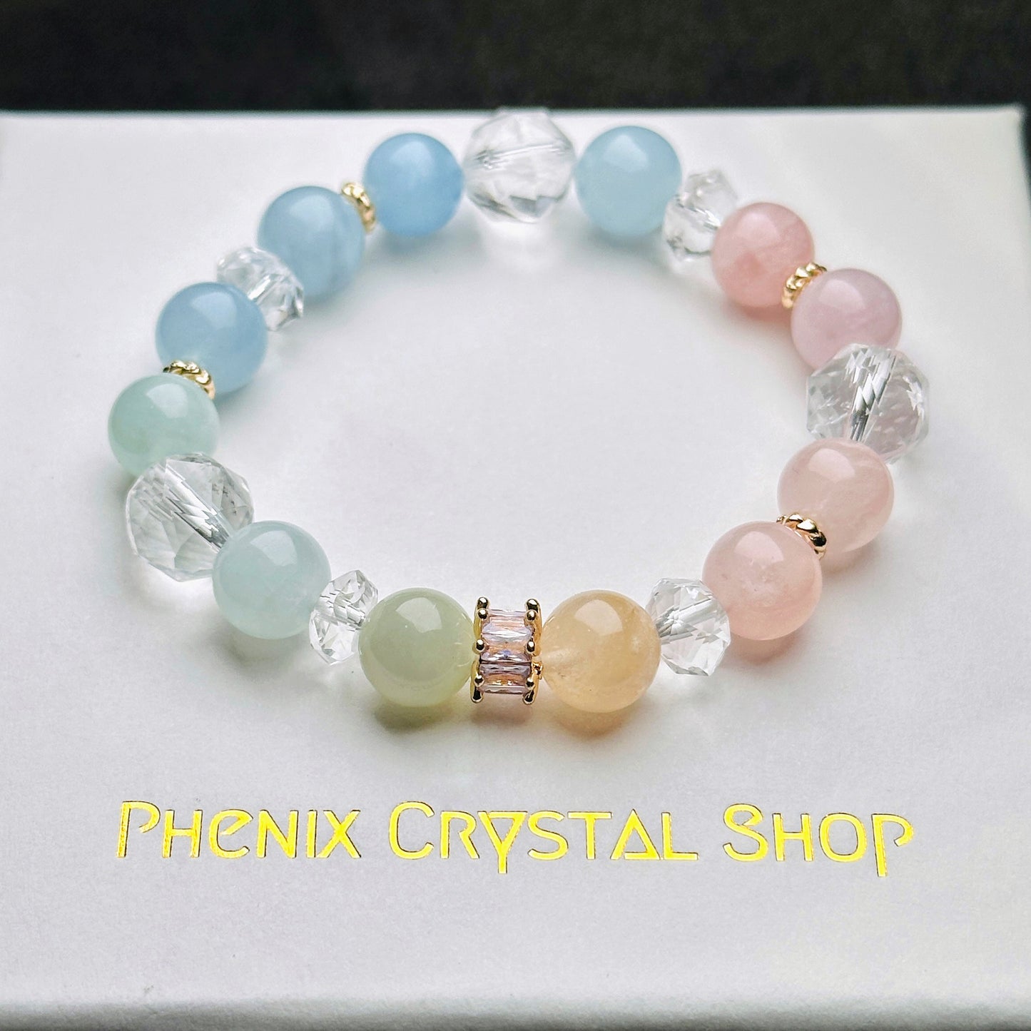Morganite x Clear Quartz 摩根石 白水晶