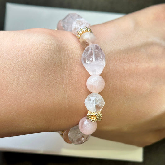 Rose Quartz x Morganite bracelet 粉晶 摩根石 設計手串