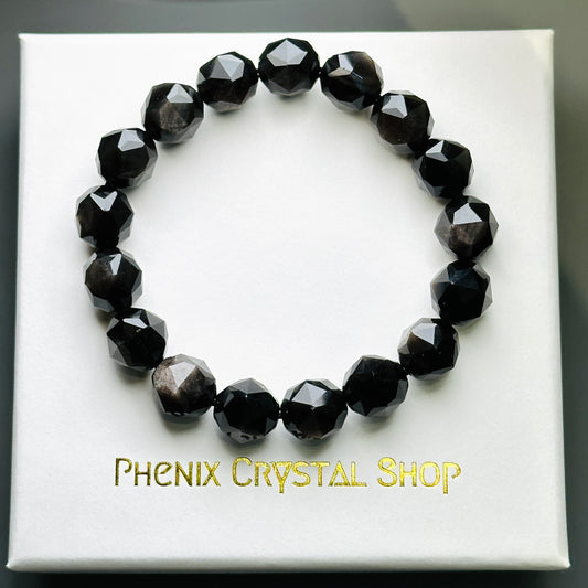 Obsidian (Silver) Bracelet 黑曜石(銀曜石)手串