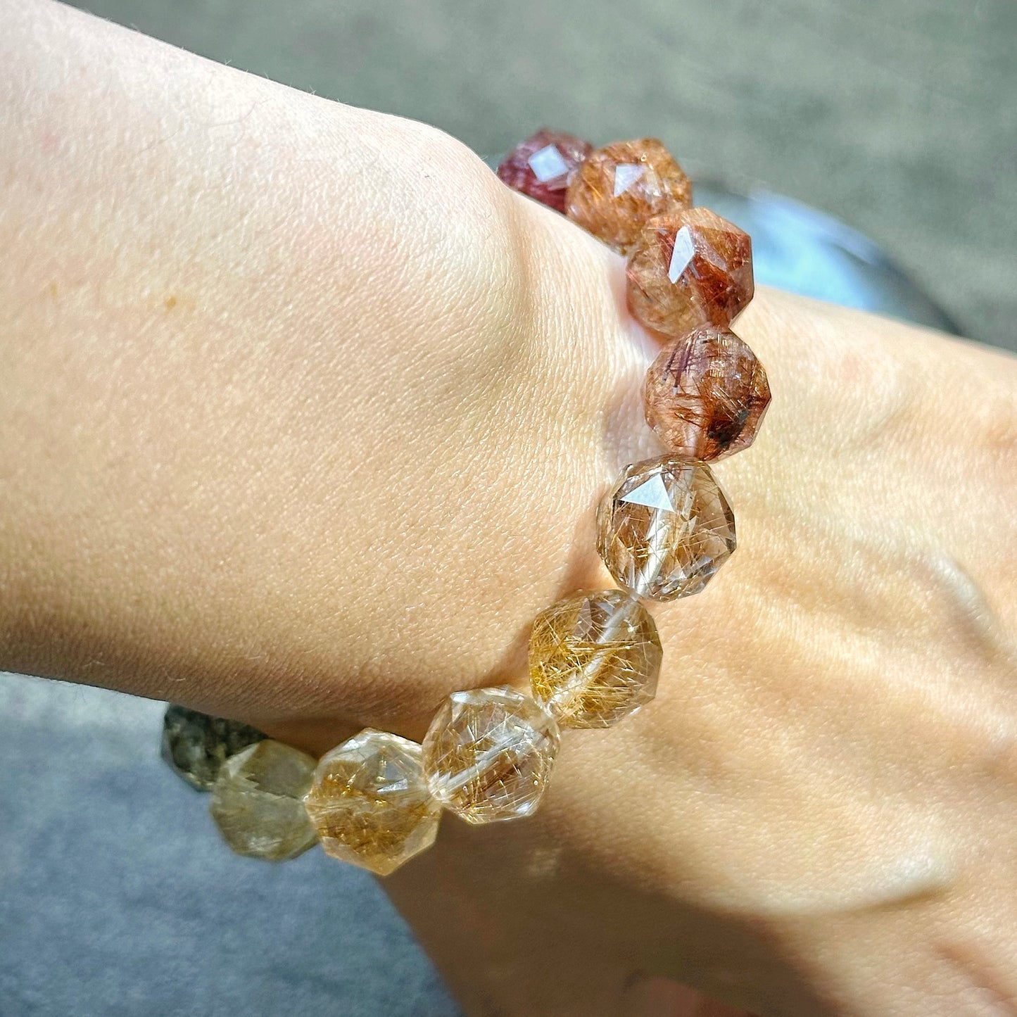 Rainbow Rutilated Quartz Bracelet Starcut 彩髮晶