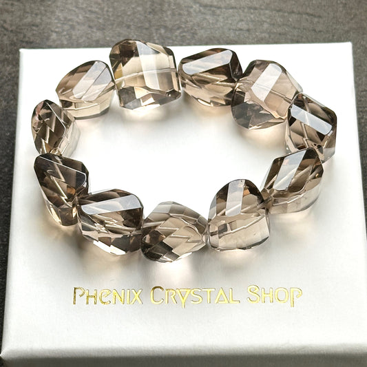 Smoky Quartz Faceted Bracelet 茶晶切割款手串