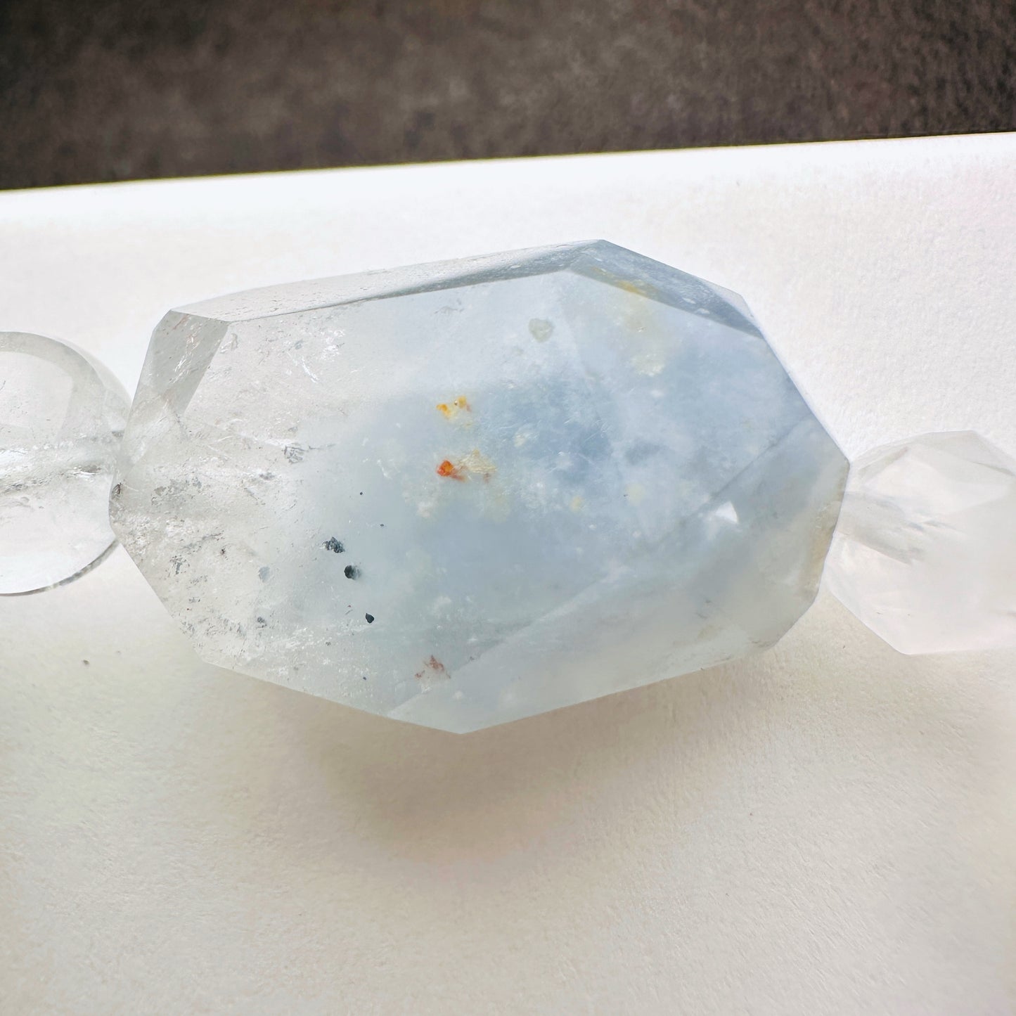 Blue Rabbit Hair Rutilated Quartz x Moonstone x White Phantom 藍絨兔毛 白幽靈 月亮石