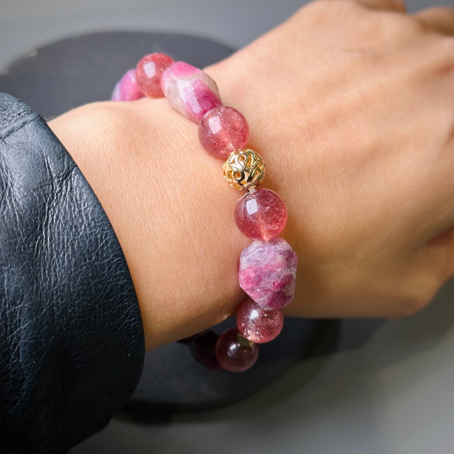 Strawberry Quartz & Tourmaline 草莓晶 梅花碧璽