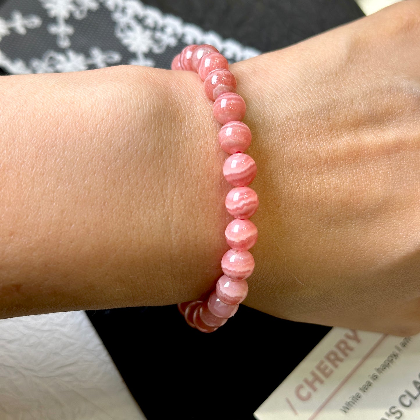 Rhodochrosite Bracelet 蕾絲紅紋石手串 7mm