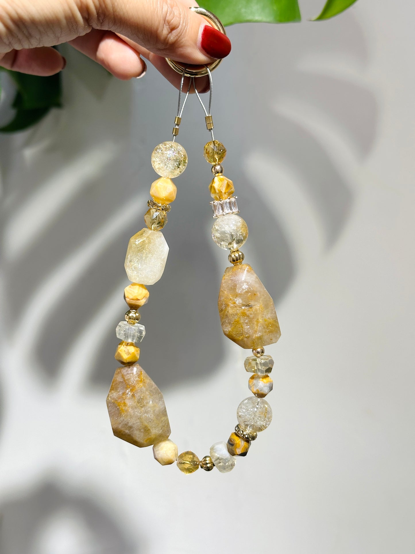 Phone Strap - Citrine Golden Healer Crazy Agate 黃晶 黃金療癒者 黃瑪瑙 電話繩