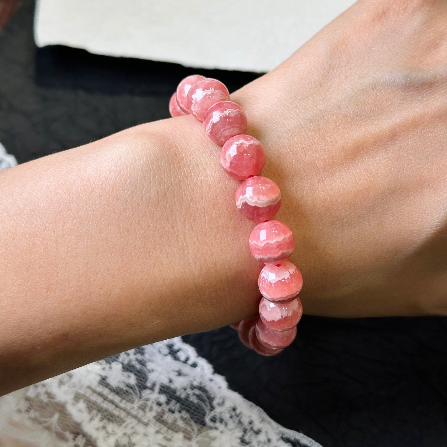 Rhodochrosite Bracelet 蕾絲紅紋石手串 10.3mm