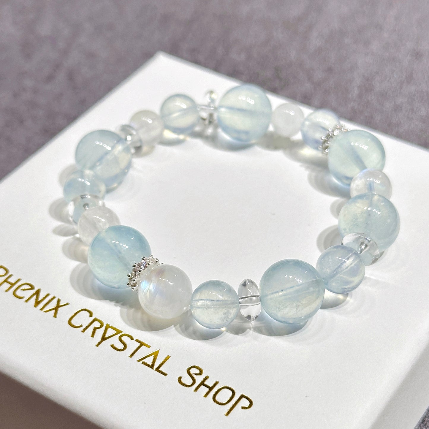 Aquamarine x Moonstone Design Bracelet 海藍寶x月亮石 設計手串