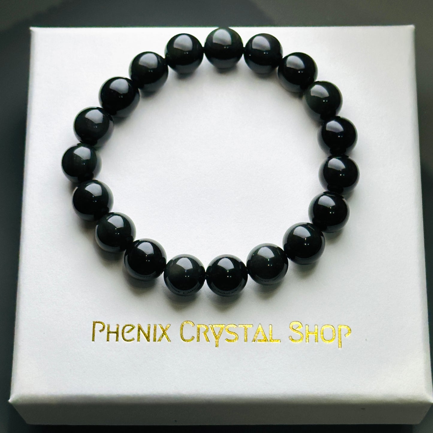 Obsidian (Rainbow) Bracelet 黑曜石(彩曜石)手串