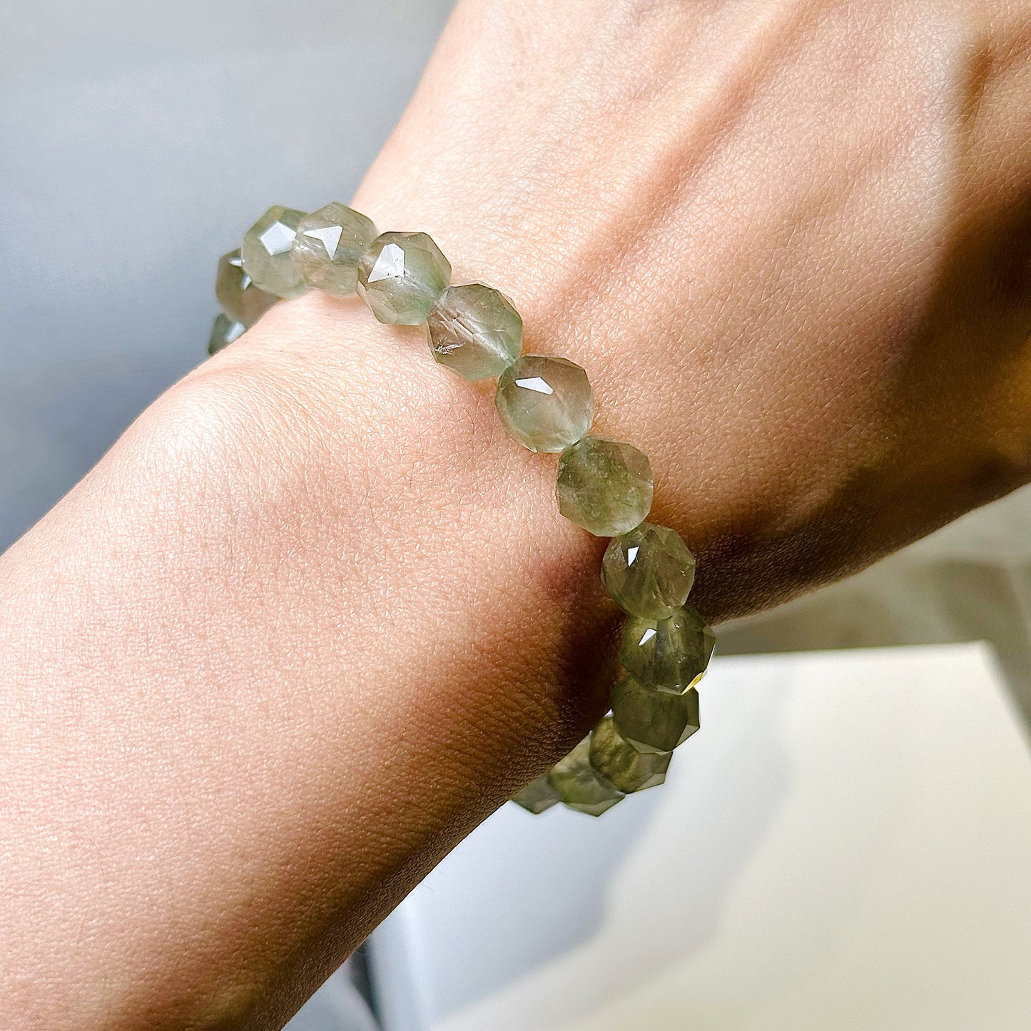 Green Rutilated Quartz Bracelet Starcut 綠髮晶手串