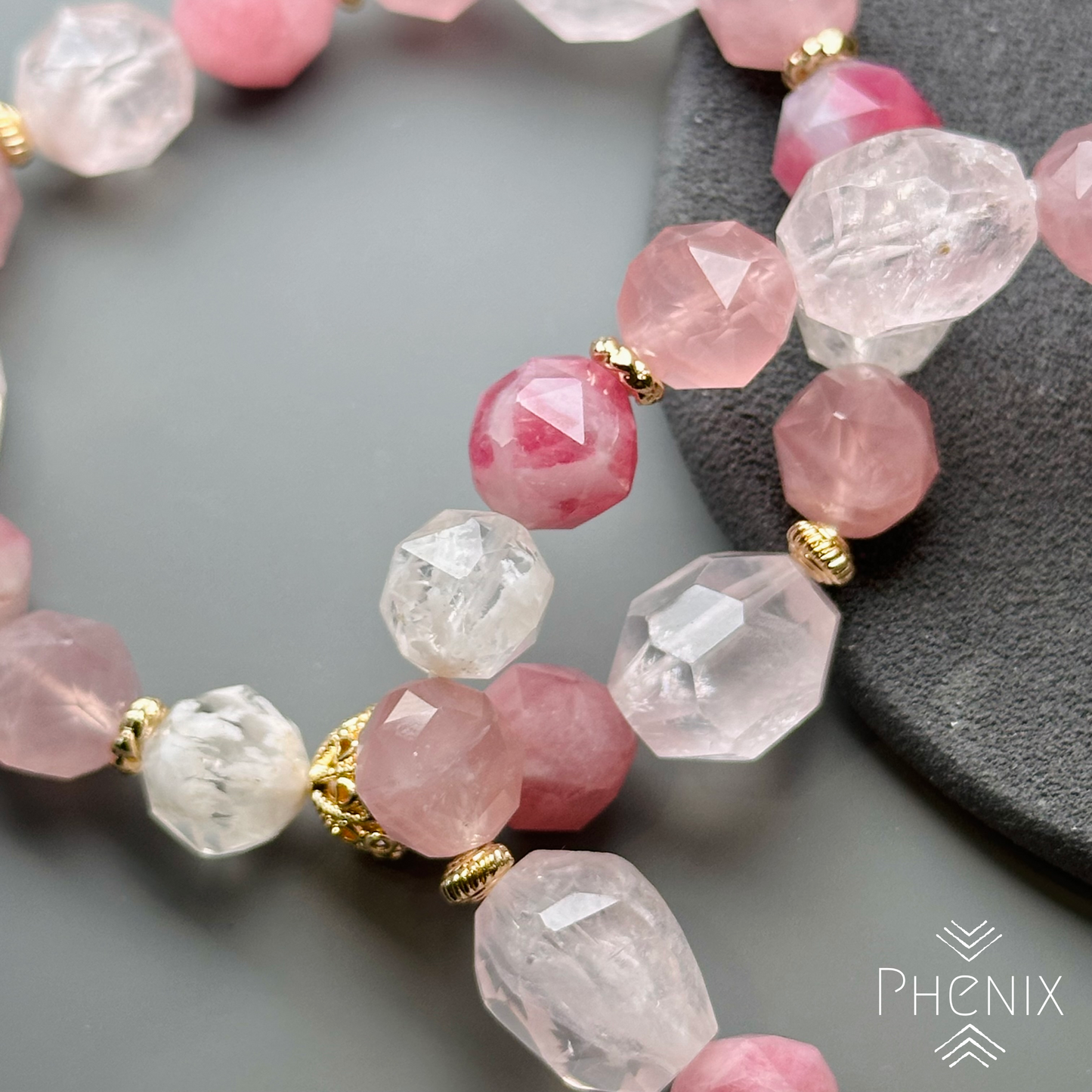 Pink Love Bracelet 粉晶x櫻花粉晶x梅花碧璽
