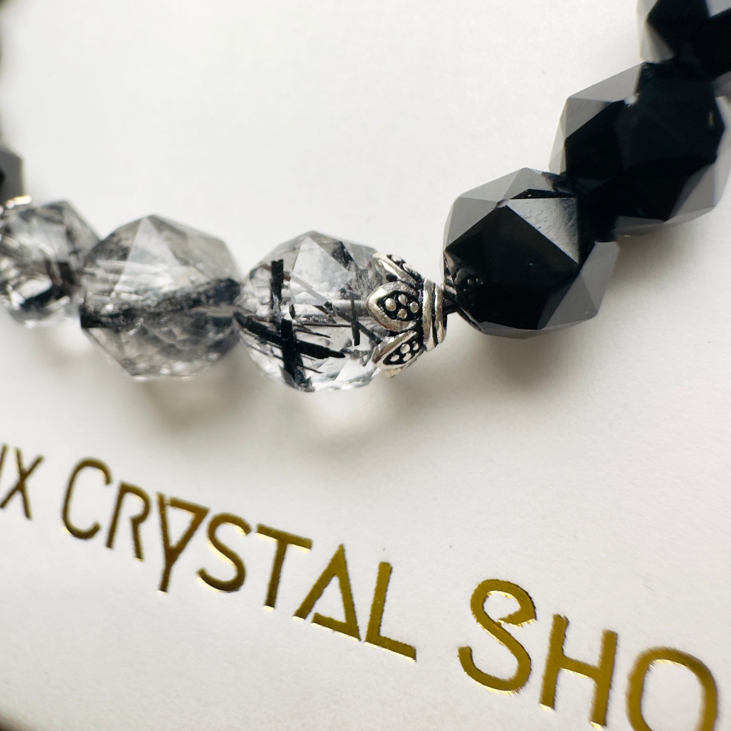Black Rutilated x Black Obsidian Bracelet 黑髮晶 黑曜石 手串