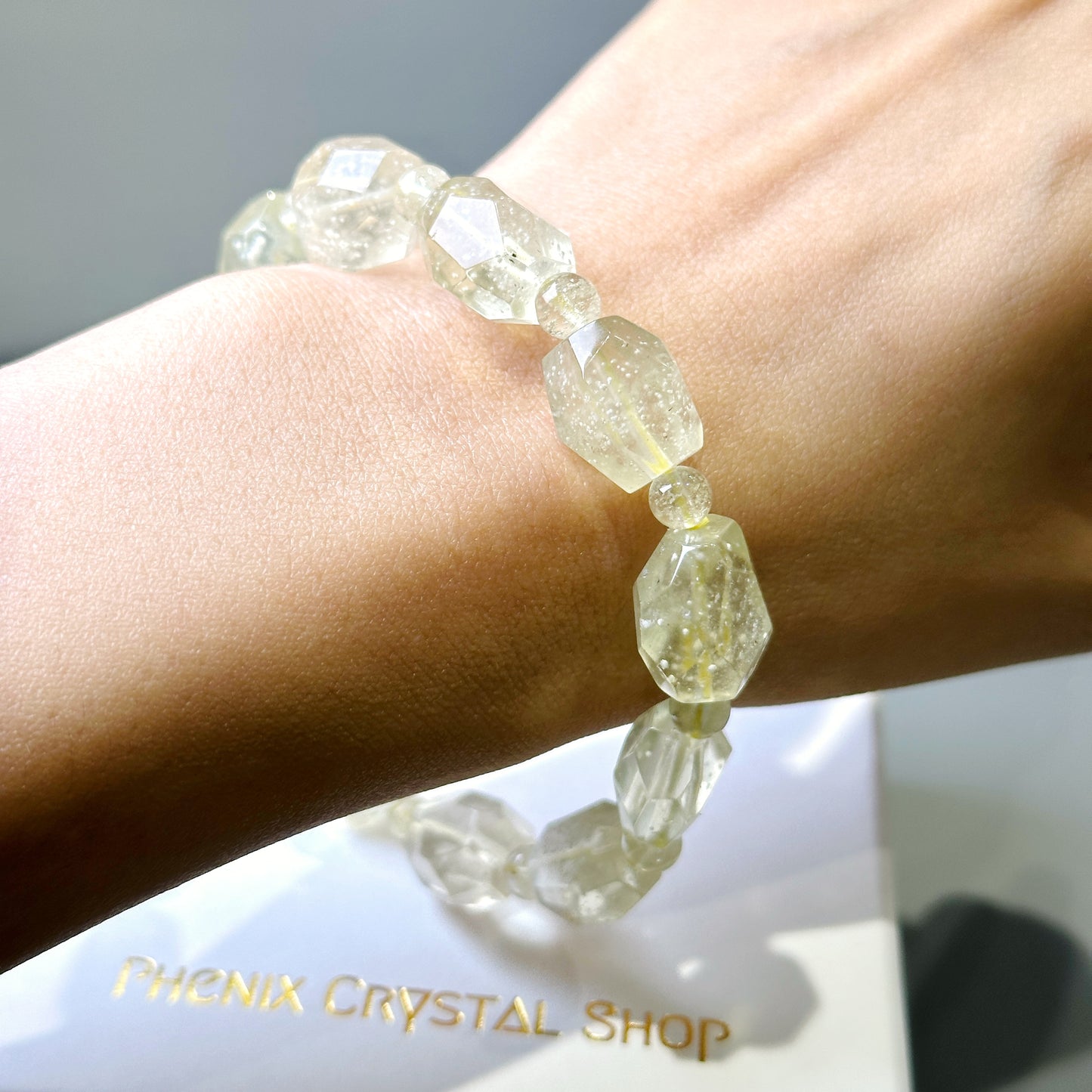 Libyan Gold Tektite Faceted Bracelet 利比亞黃金隕石 切割款 手串