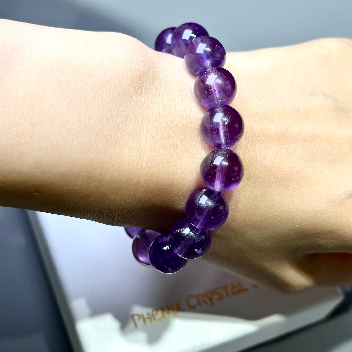 紫水晶 手鏈 手串 紫色 七輪水晶 頂輪 屬火水晶 脈輪 香港水晶店 水晶手鏈 Amethyst Bracelet 九運 人緣