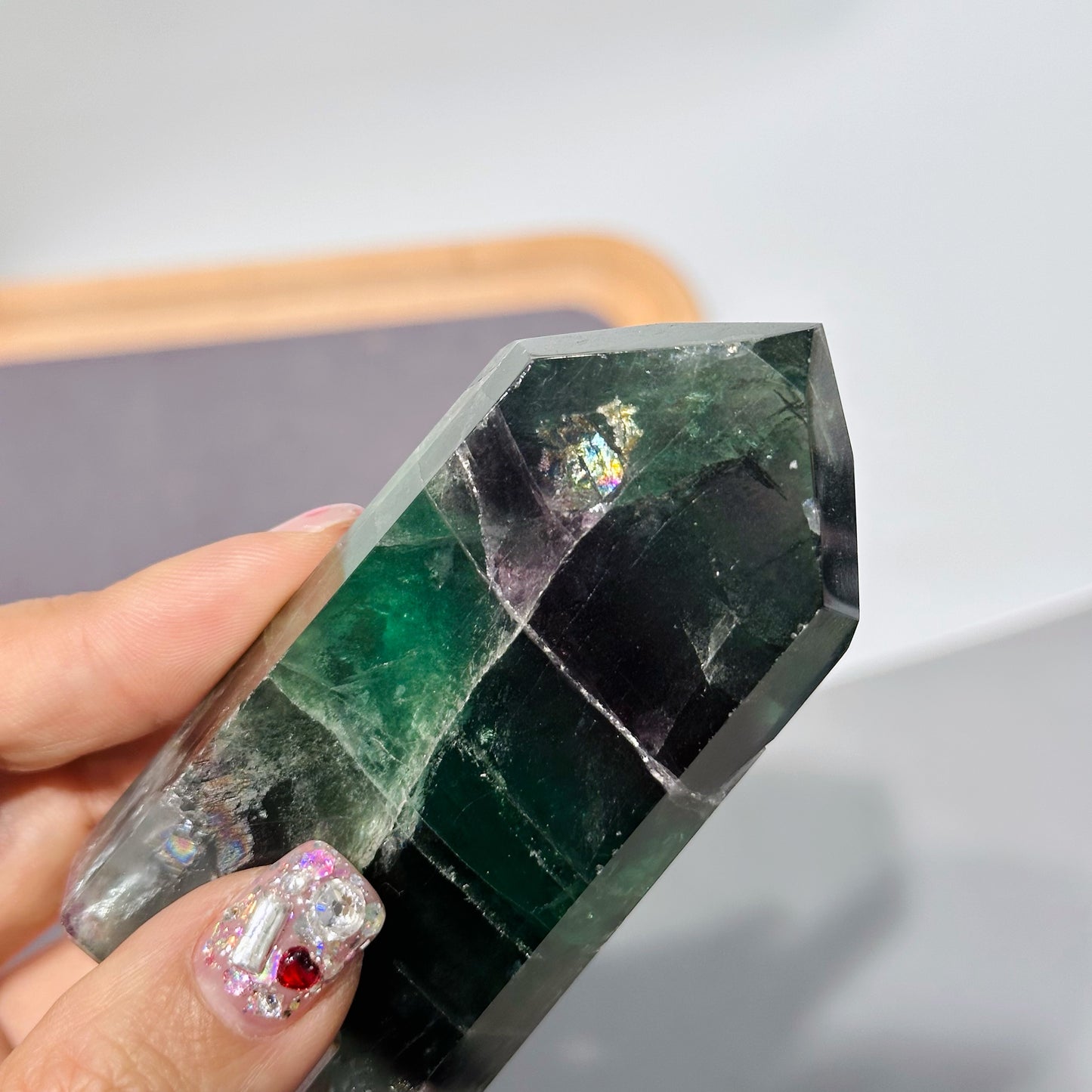 Fluorite Point Tower Chakra 螢石 水晶柱 水晶擺件 綠色水晶 香港水晶店 水晶擺設 脈輪