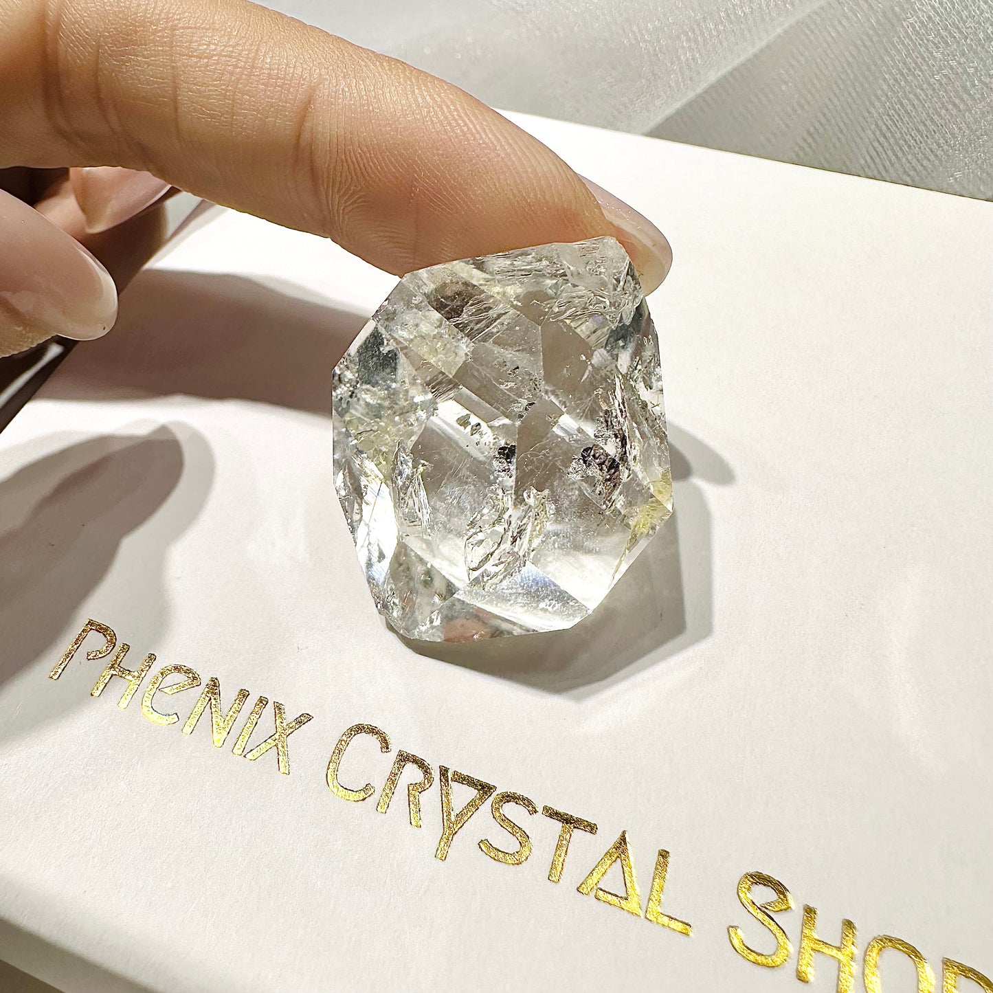 美國閃靈鑽 頂輪 紐約閃靈鑽功效 吊墜 能量 水晶設計款 七脈輪 白色水晶 Herkimer Diamond new york