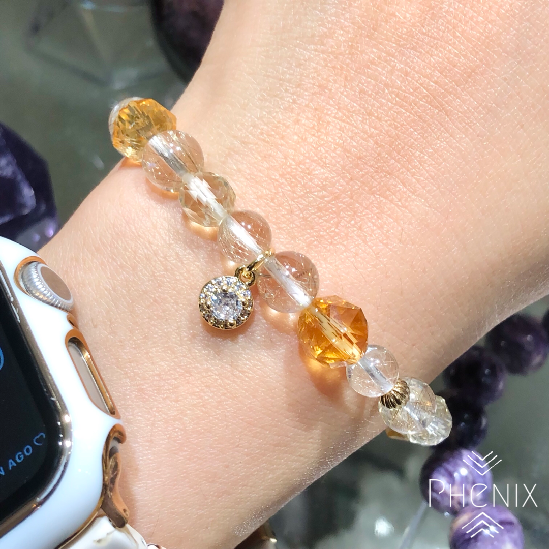 Golden Light Guidance Bracelet | 手串 bracelet | 側面角度 side angle