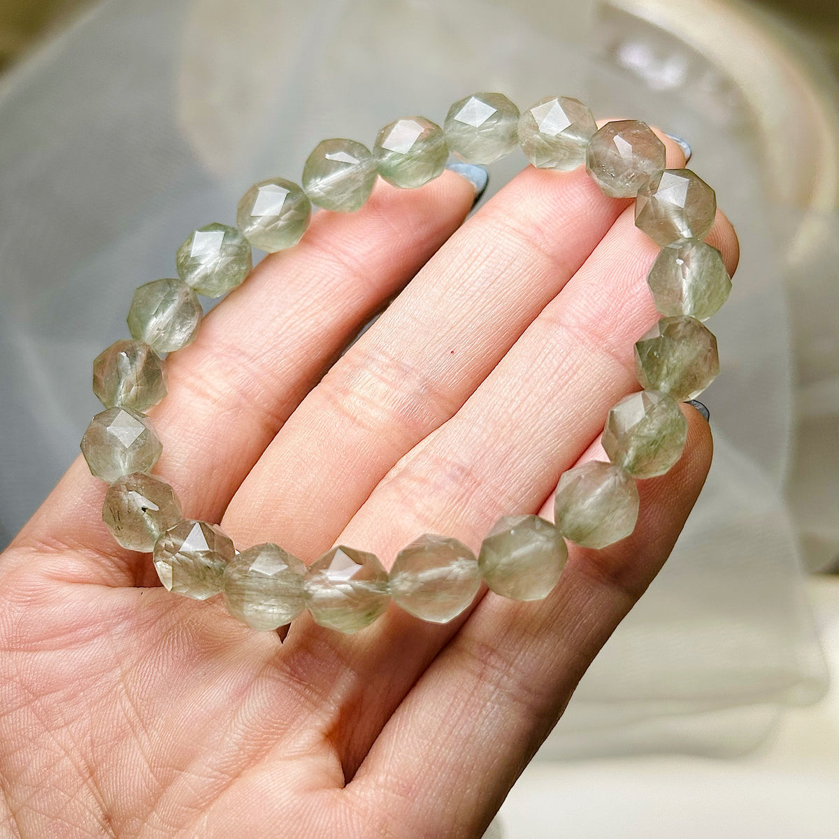 Green Rutilated Quartz Bracelet Starcut 綠髮晶手串 | 手串 bracelet | Additional angle