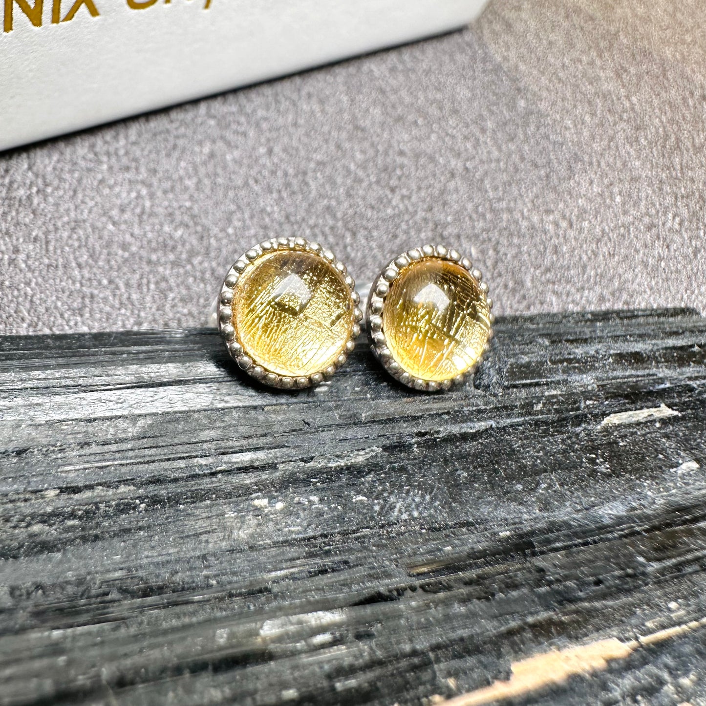 Meteorite Earrings 天鐵耳環 | 耳飾 earrings | 側面角度 side angle