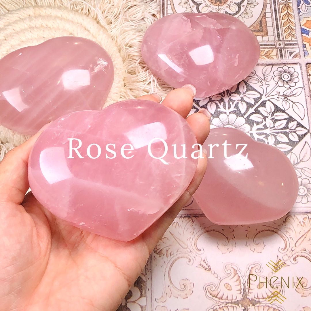 星光粉晶心形擺件 Rose Quartz Heart