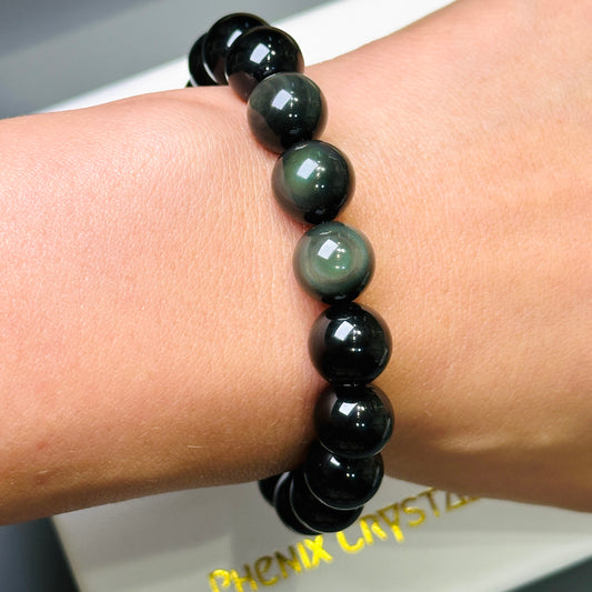 Obsidian (Rainbow) Bracelet 黑曜石（彩曜石）手串