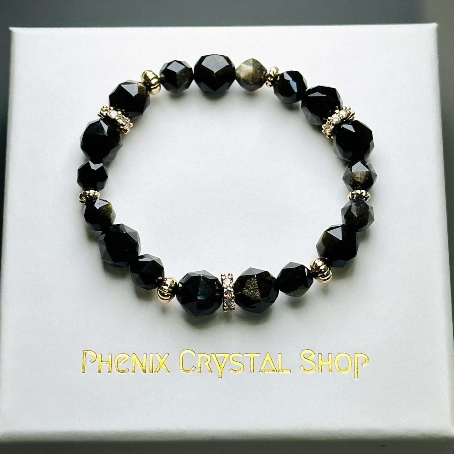 Obsidian (Gold) Design Bracelet 黑曜石（金曜石）設計手串