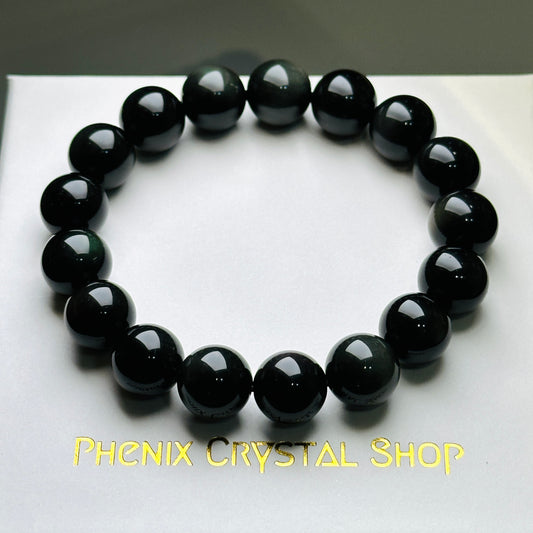 Obsidian (Rainbow) Bracelet 黑曜石（彩曜石）手串