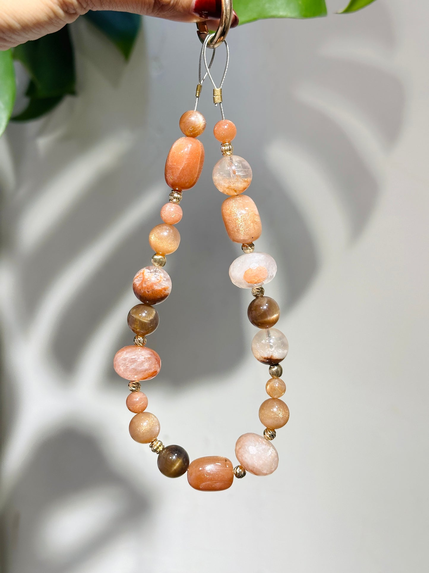 Phone Strap - Sunstone Hematoid  太陽石 錦鯉膠花 電話繩