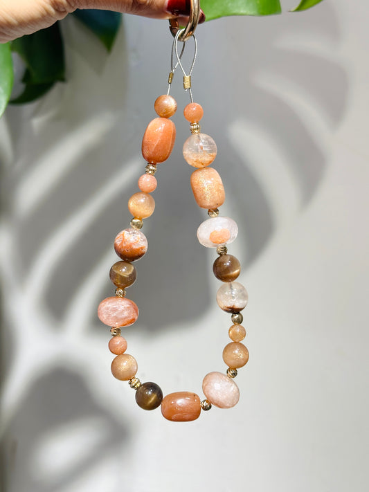 Phone Strap - Sunstone Hematoid  太陽石 錦鯉膠花 電話繩