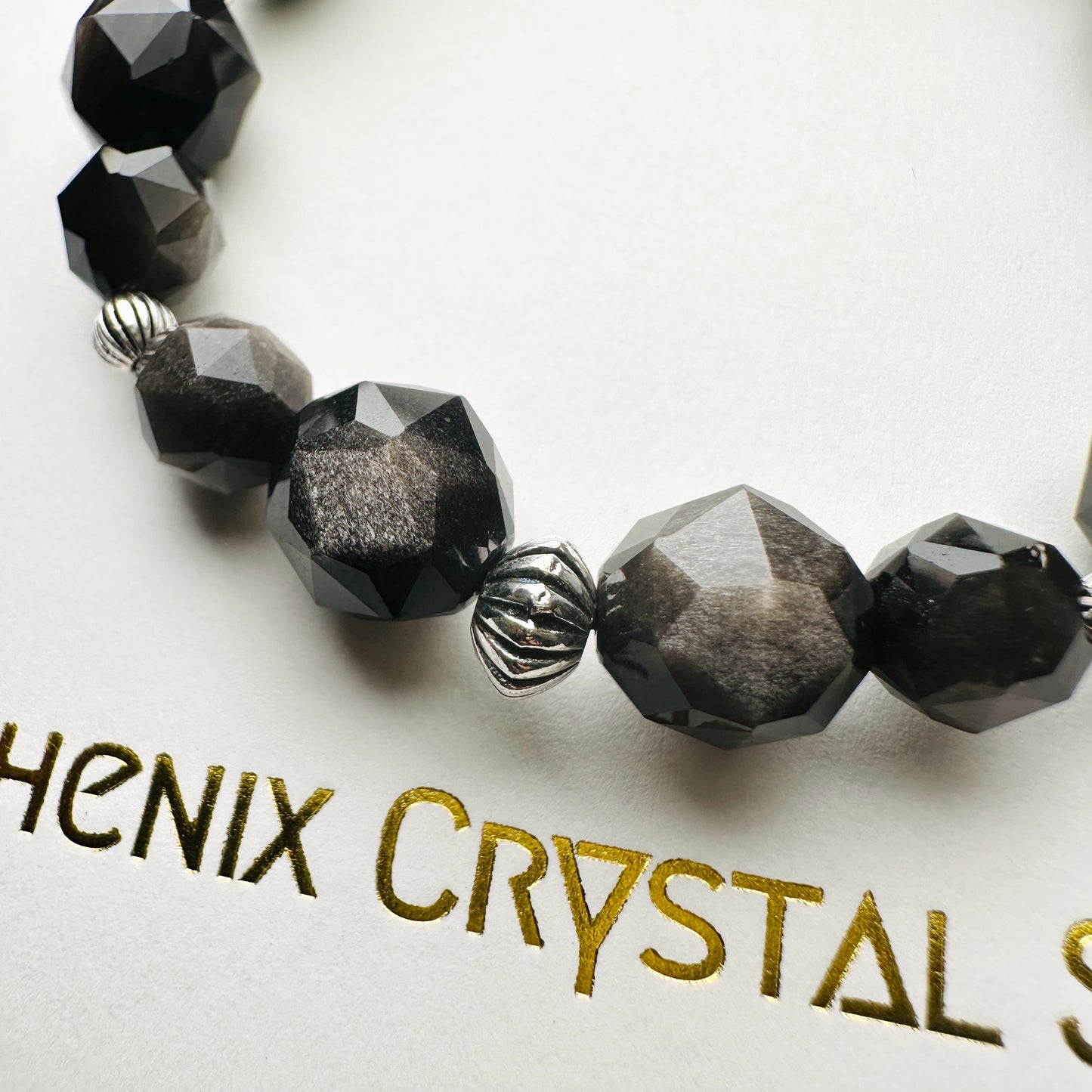 Obsidian (Silver) Design Bracelet 黑曜石（銀曜石）設計手串