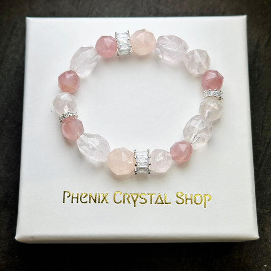 Rose Quartz x Morganite Bracelet 粉晶 摩根石 設計手串