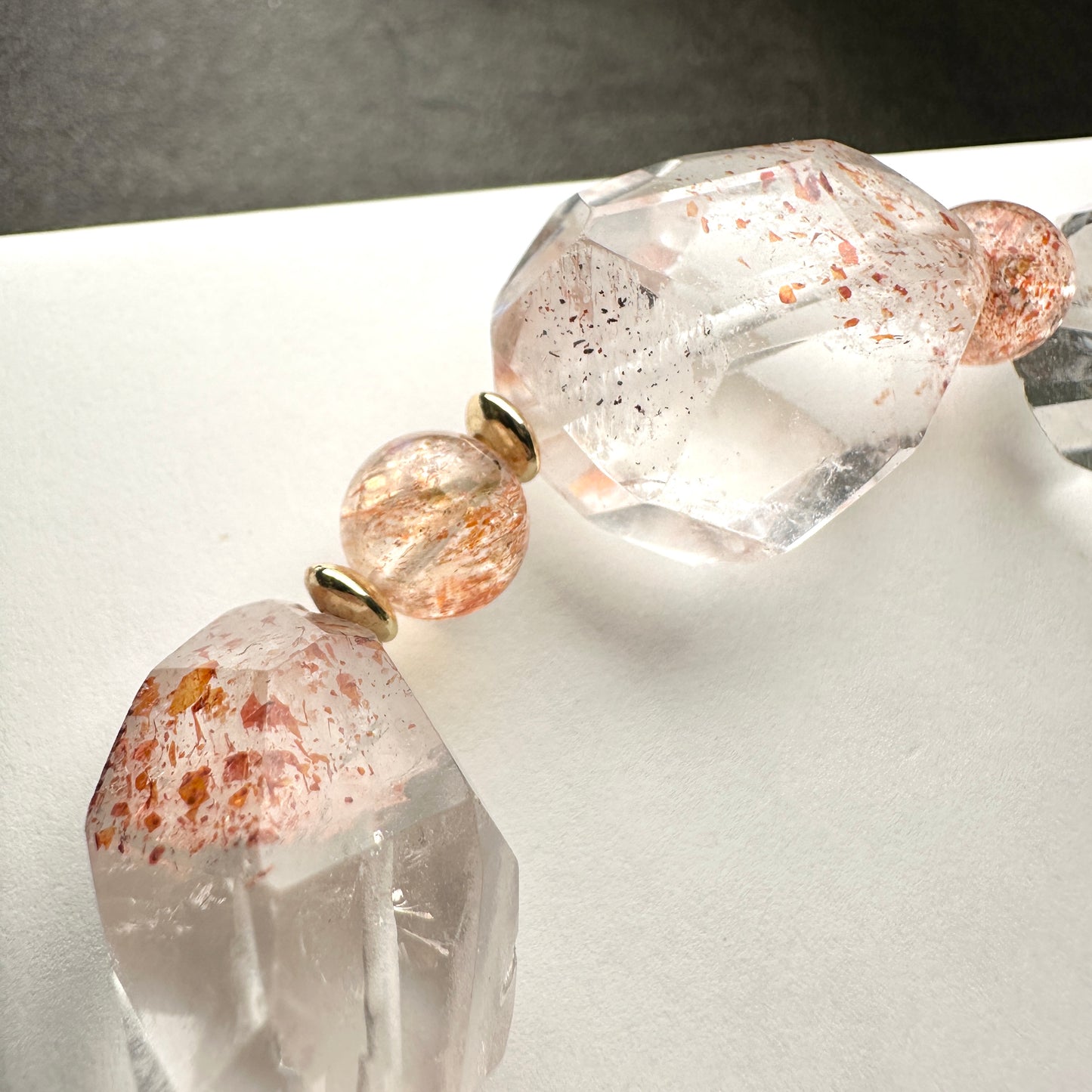 Orange Super Seven Faceted & Sunstone Bracelet 金草莓橙超七切割款 x 太橙石 手串