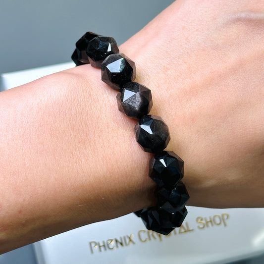 Obsidian (Silver) Bracelet 黑曜石（銀曜石）手串