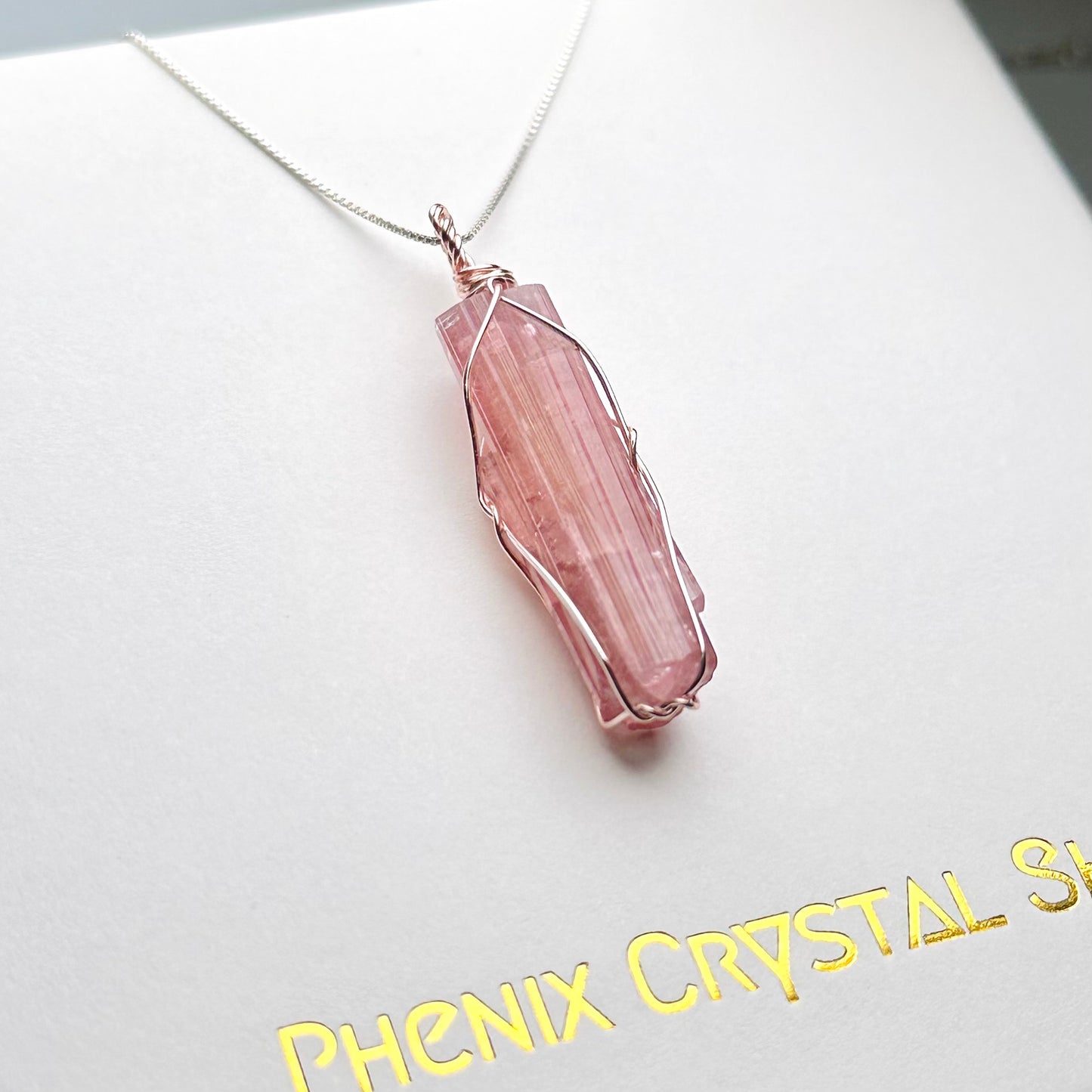 Pink Tourmaline Pendant 粉紅碧璽原石吊墜