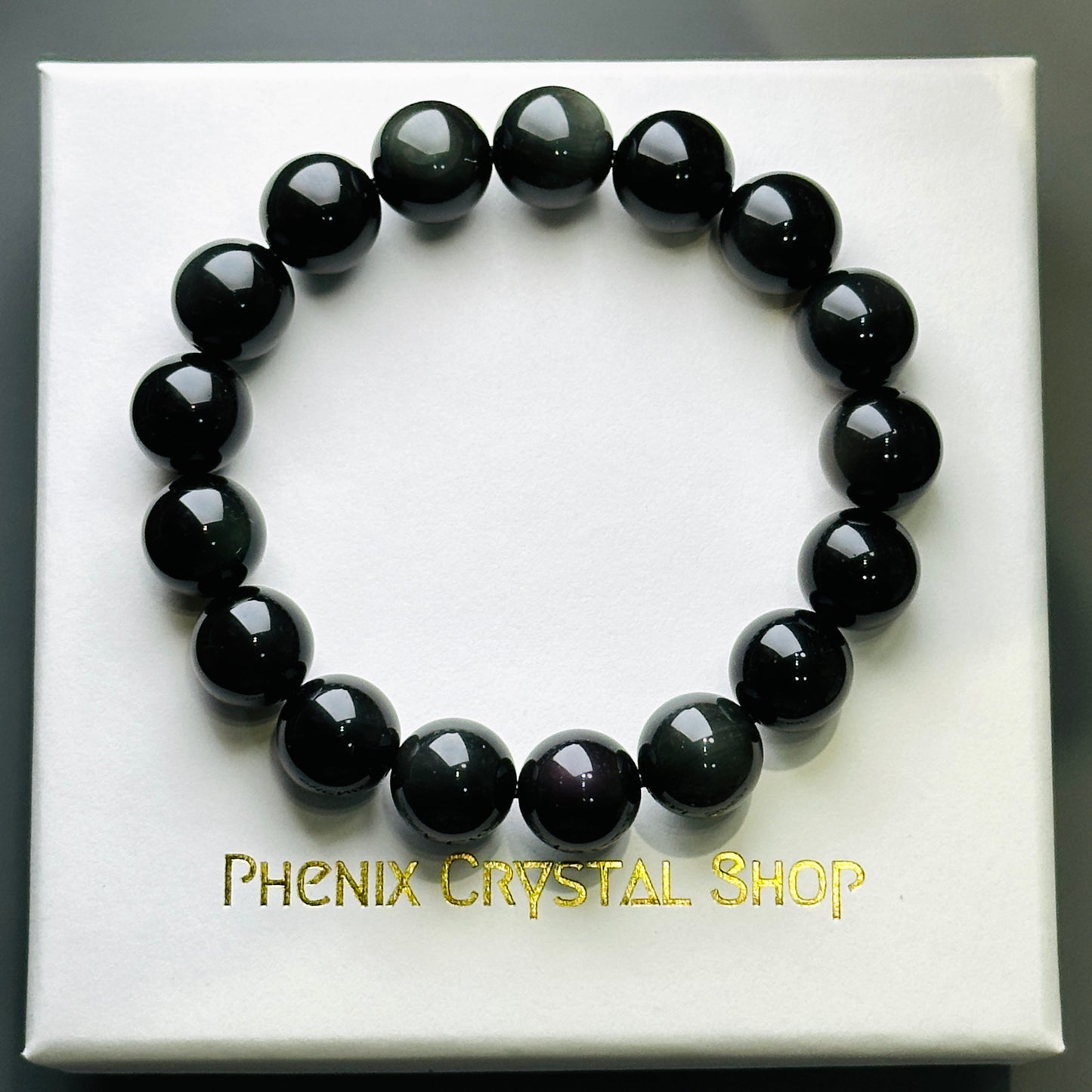 Obsidian (Rainbow) Bracelet 黑曜石（彩曜石）手串