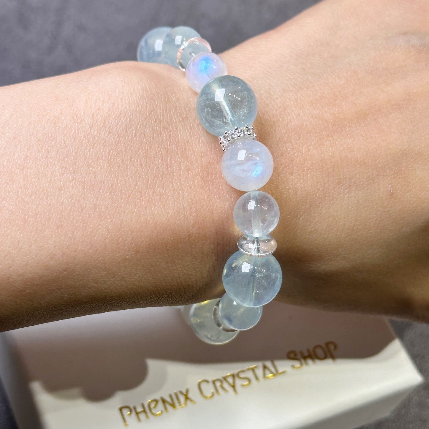 Aquamarine x Moonstone Design Bracelet 海藍寶x月亮石 設計手串