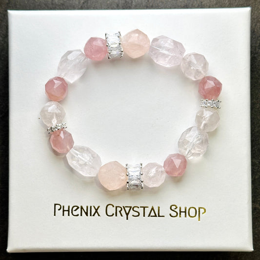Rose Quartz x Morganite Bracelet 粉晶 摩根石 設計手串