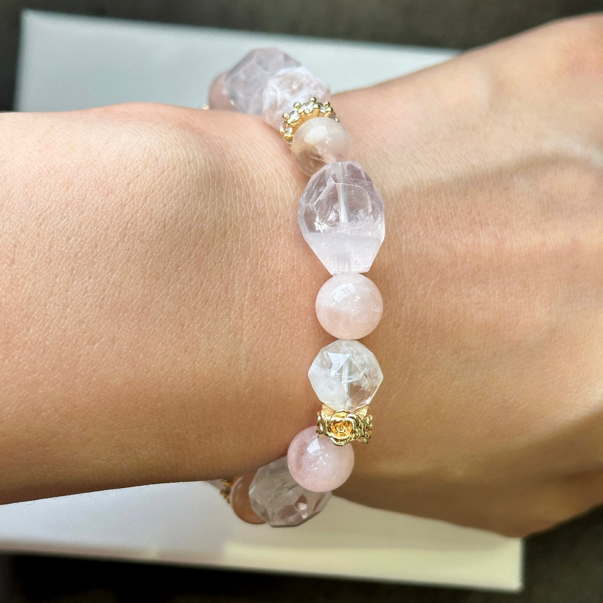 Rose Quartz x Morganite bracelet 粉晶 摩根石 設計手串