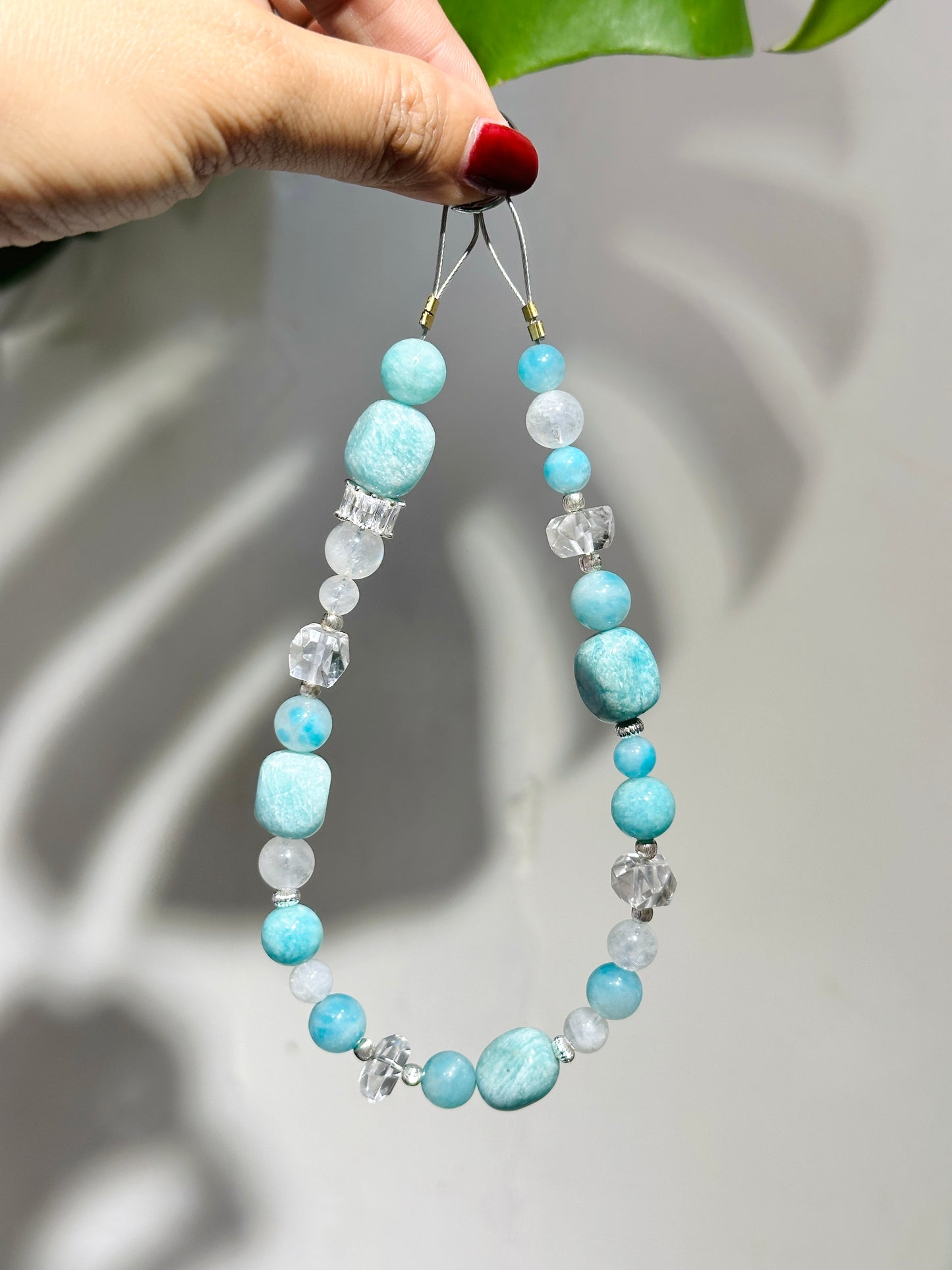 Phone Strap -Amazonite Moonstone 天河石 月亮石 電話繩