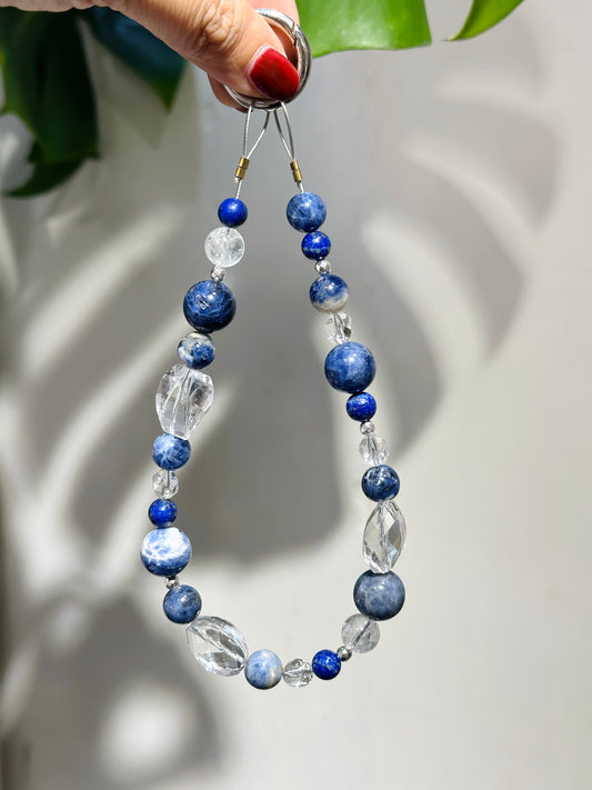 Phone Strap - Sodalite Clear Quartz 藍紋石 白水晶 電話繩