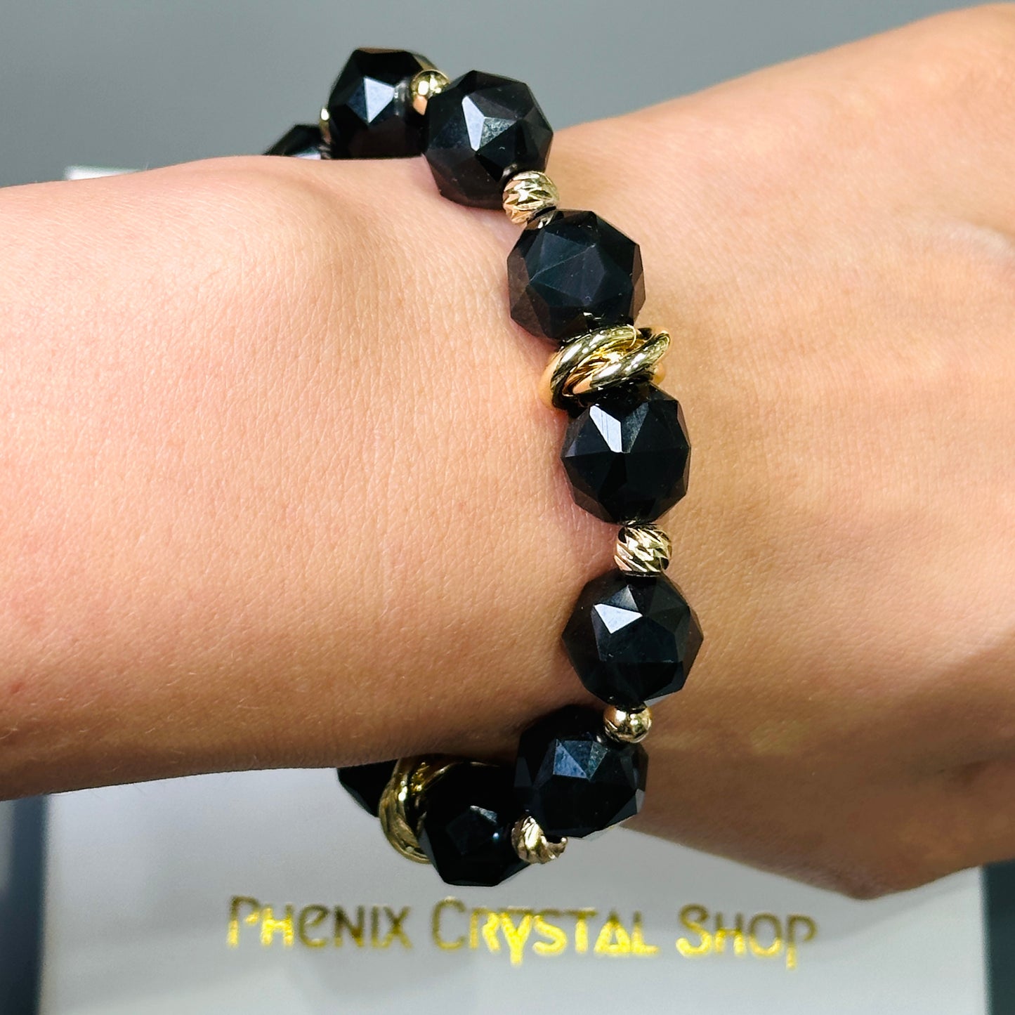Obsidian (Rainbow) Design Bracelet 黑曜石（彩曜石）設計手串
