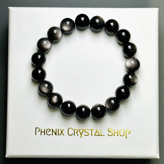 Obsidian (Silver) Bracelet 黑曜石（銀曜石）手串