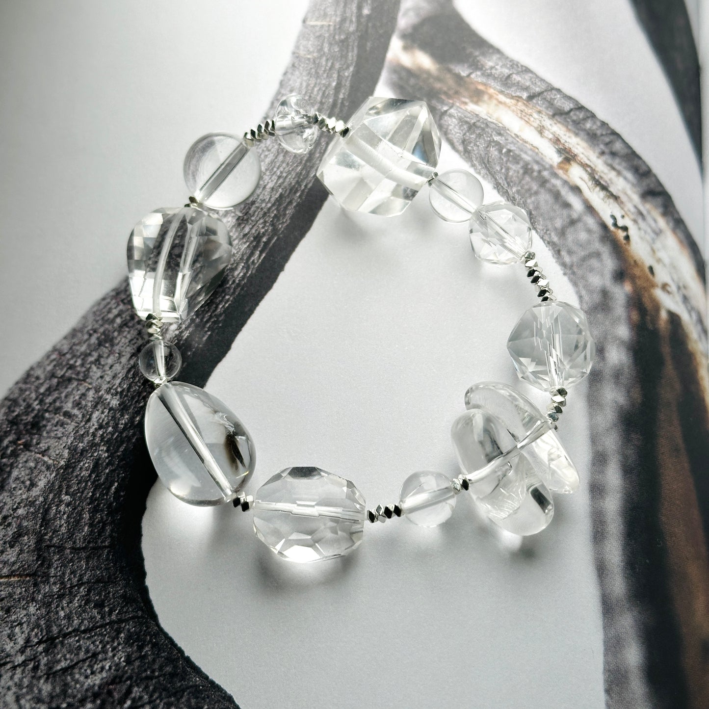 Clear Quartz Multi-shapes design bracelet 白晶多形狀設計手串